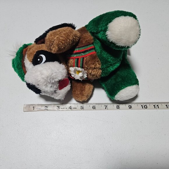 Vintage 80s Alpine King Oktoberfest German St Bernard 9 inch Stiff Plush Green - Picture 7 of 7